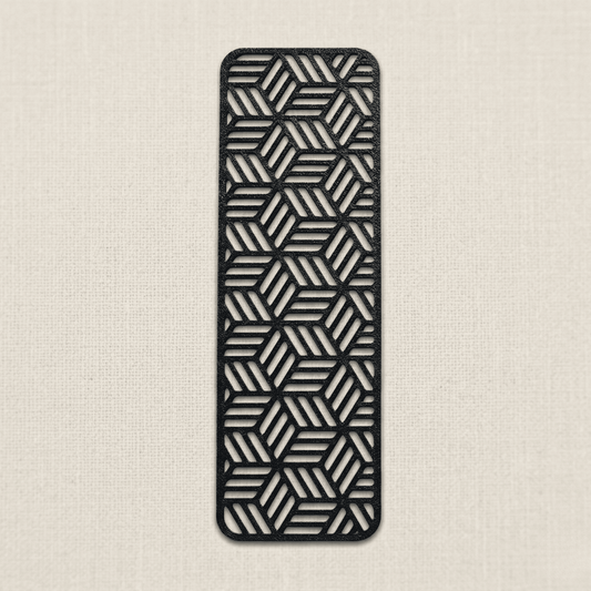 Modern Geometric Illusion Bookmark | Matte Black